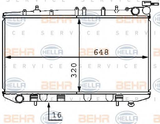 BEHR HELLA SERVICE 8MK376707491 Радіатор, охолодження двигуна