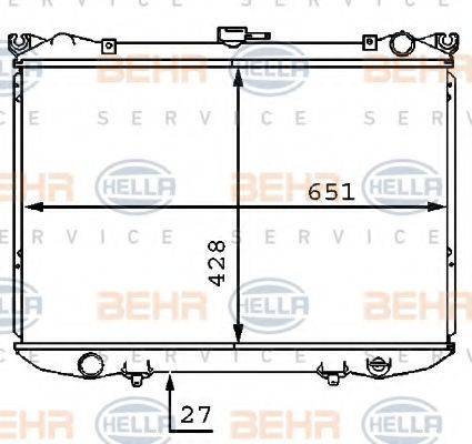 BEHR HELLA SERVICE 8MK376707521 Радіатор, охолодження двигуна