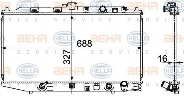 BEHR HELLA SERVICE 8MK376707651 Радіатор, охолодження двигуна