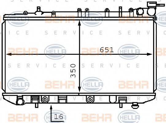 BEHR HELLA SERVICE 8MK376708001 Радіатор, охолодження двигуна