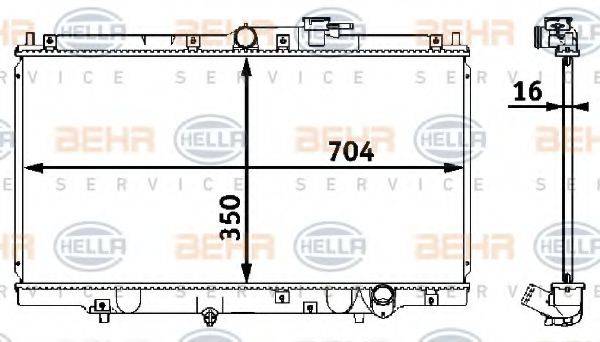 BEHR HELLA SERVICE 8MK376708261 Радіатор, охолодження двигуна