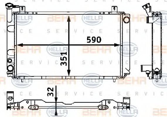 BEHR HELLA SERVICE 8MK376708271 Радіатор, охолодження двигуна