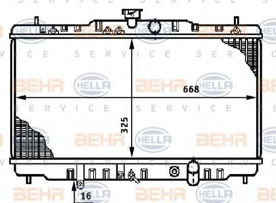 BEHR HELLA SERVICE 8MK376708551 Радіатор, охолодження двигуна