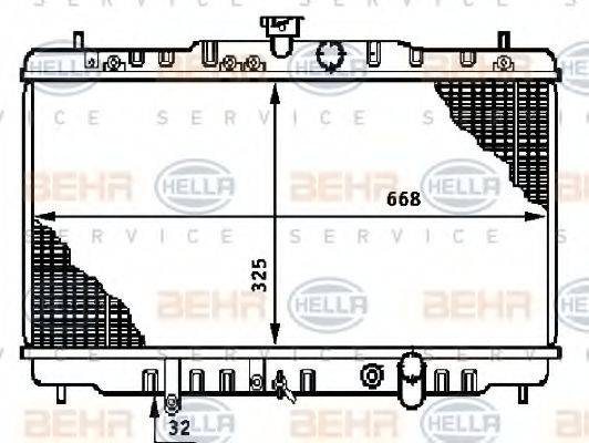 BEHR HELLA SERVICE 8MK376708571 Радіатор, охолодження двигуна