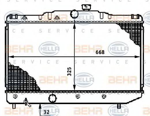 BEHR HELLA SERVICE 8MK376708711 Радіатор, охолодження двигуна