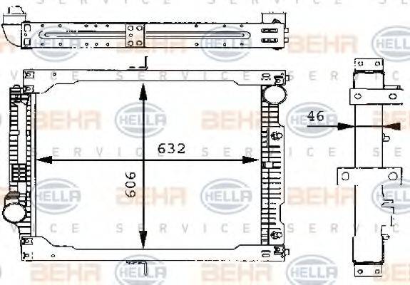 BEHR HELLA SERVICE 8MK376709321 Радіатор, охолодження двигуна