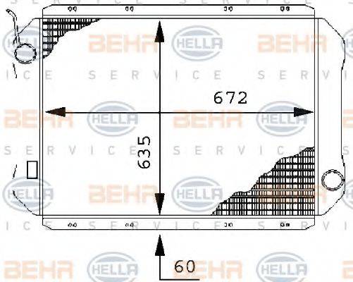 BEHR HELLA SERVICE 8MK376709611 Радіатор, охолодження двигуна