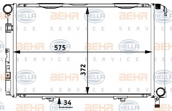 BEHR HELLA SERVICE 8MK376710591 Радіатор, охолодження двигуна