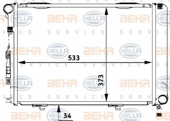 BEHR HELLA SERVICE 8MK376710651 Радіатор, охолодження двигуна