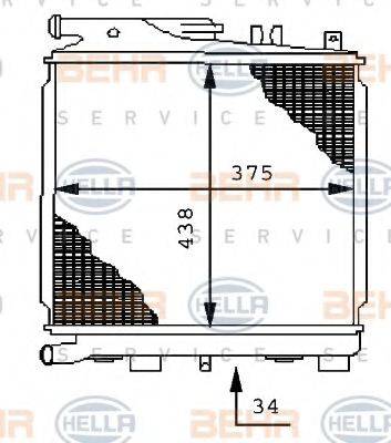 BEHR HELLA SERVICE 8MK376710741 Радіатор, охолодження двигуна