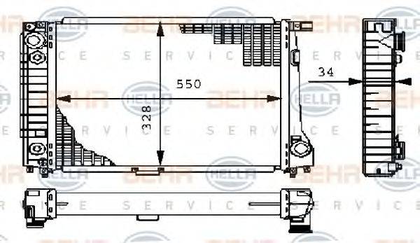 BEHR HELLA SERVICE 8MK376710781 Радіатор, охолодження двигуна