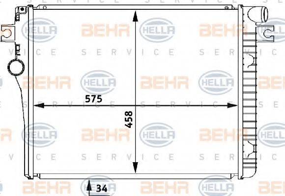 BEHR HELLA SERVICE 8MK376711411 Радіатор, охолодження двигуна