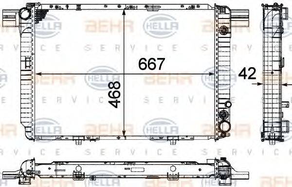 BEHR HELLA SERVICE 8MK376711461 Радіатор, охолодження двигуна