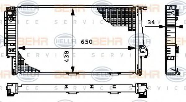 BEHR HELLA SERVICE 8MK376712371 Радіатор, охолодження двигуна