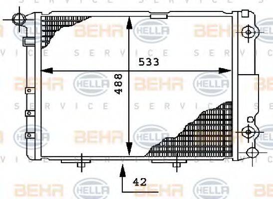 BEHR HELLA SERVICE 8MK376712451 Радіатор, охолодження двигуна