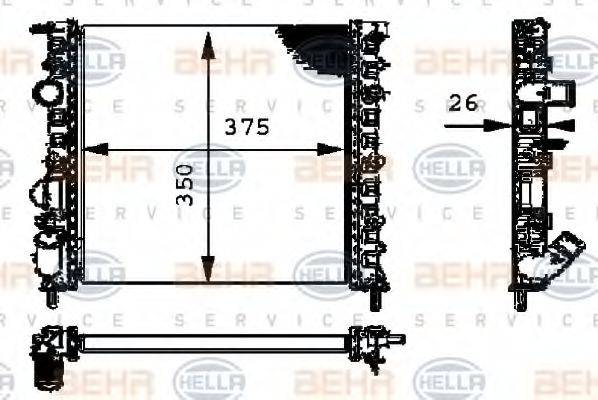 BEHR HELLA SERVICE 8MK376712631 Радіатор, охолодження двигуна