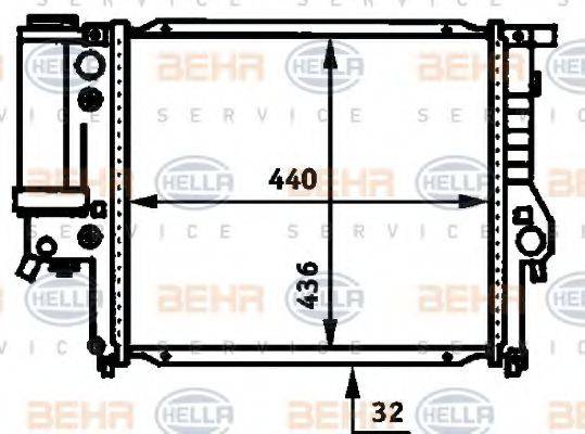 BEHR HELLA SERVICE 8MK376713171 Радіатор, охолодження двигуна