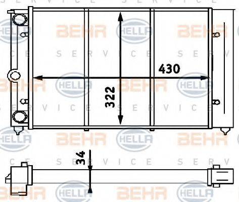 BEHR HELLA SERVICE 8MK376713321 Радіатор, охолодження двигуна