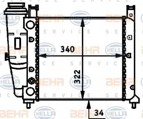 BEHR HELLA SERVICE 8MK376713491 Радіатор, охолодження двигуна