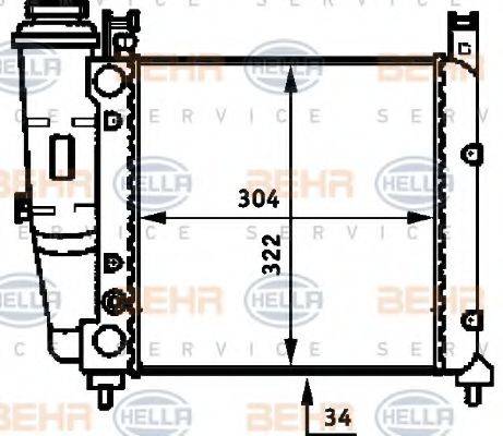 BEHR HELLA SERVICE 8MK376713501 Радіатор, охолодження двигуна