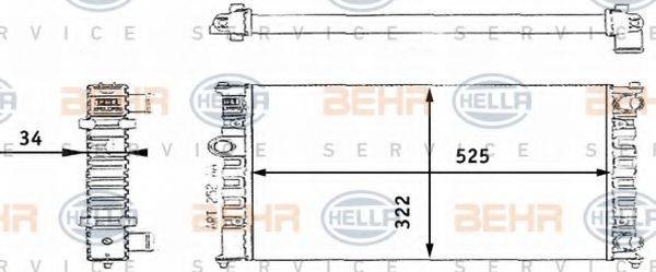 BEHR HELLA SERVICE 8MK376713721 Радіатор, охолодження двигуна