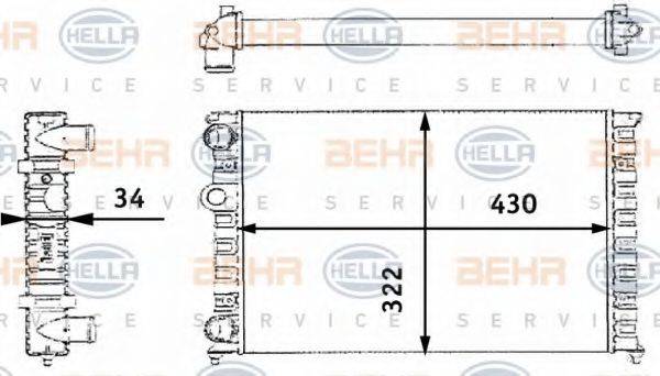 BEHR HELLA SERVICE 8MK376713741 Радіатор, охолодження двигуна