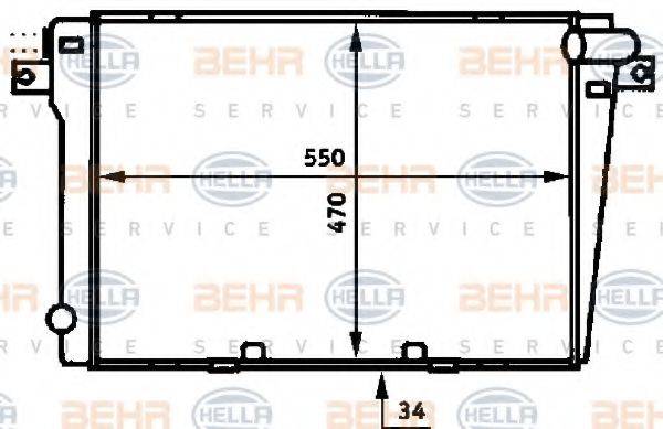 BEHR HELLA SERVICE 8MK376714021 Радіатор, охолодження двигуна