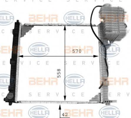 BEHR HELLA SERVICE 8MK376714301 Радіатор, охолодження двигуна