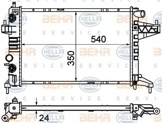 BEHR HELLA SERVICE 8MK376714371 Радіатор, охолодження двигуна