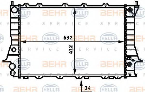 BEHR HELLA SERVICE 8MK376715081 Радіатор, охолодження двигуна