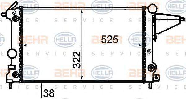 BEHR HELLA SERVICE 8MK376715481 Радіатор, охолодження двигуна