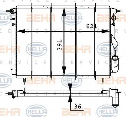 BEHR HELLA SERVICE 8MK376716211 Радіатор, охолодження двигуна