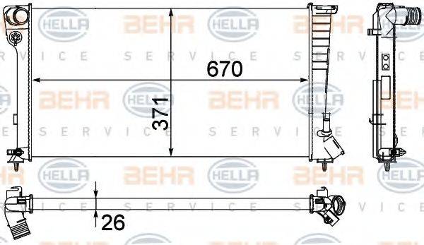 BEHR HELLA SERVICE 8MK376717611 Радіатор, охолодження двигуна