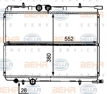 BEHR HELLA SERVICE 8MK376718181 Радіатор, охолодження двигуна