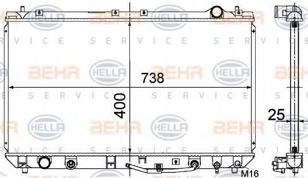 BEHR HELLA SERVICE 8MK376718551 Радіатор, охолодження двигуна