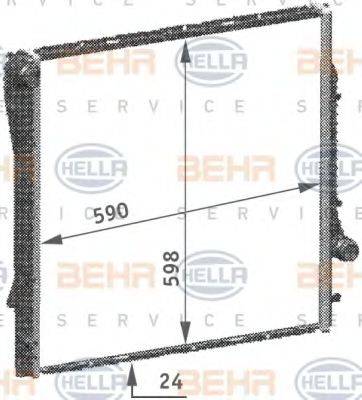 BEHR HELLA SERVICE 8MK376718771 Радіатор, охолодження двигуна