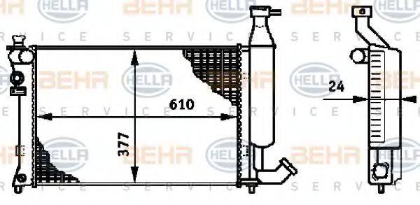 BEHR HELLA SERVICE 8MK376719501 Радіатор, охолодження двигуна