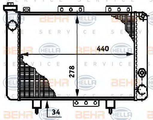 BEHR HELLA SERVICE 8MK376720041 Радіатор, охолодження двигуна