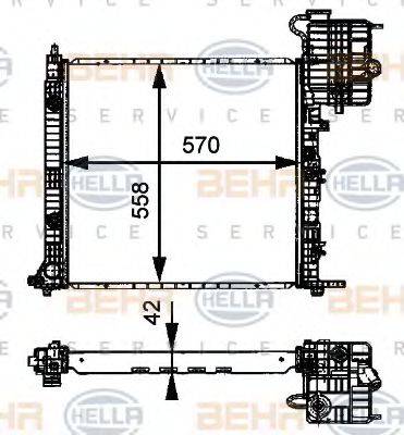 BEHR HELLA SERVICE 8MK376721391 Радіатор, охолодження двигуна