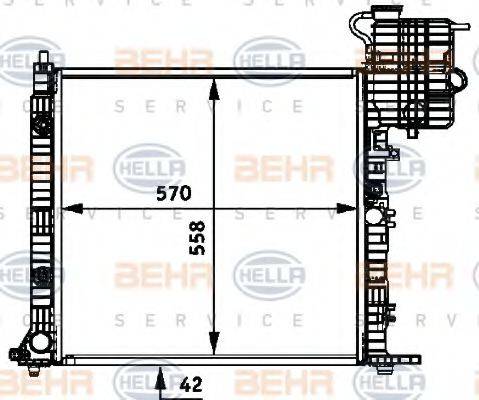 BEHR HELLA SERVICE 8MK376722041 Радіатор, охолодження двигуна