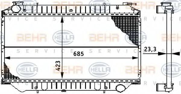 BEHR HELLA SERVICE 8MK376722581 Радіатор, охолодження двигуна