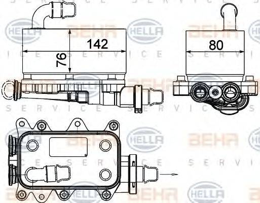 BEHR HELLA SERVICE 8MO376725101 Олійний радіатор, автоматична коробка передач