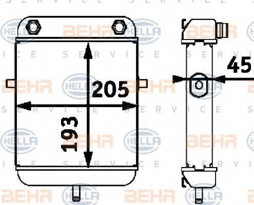 BEHR HELLA SERVICE 8MO376726001 масляний радіатор, моторне масло