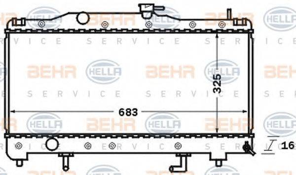 BEHR HELLA SERVICE 8MK376726561 Радіатор, охолодження двигуна