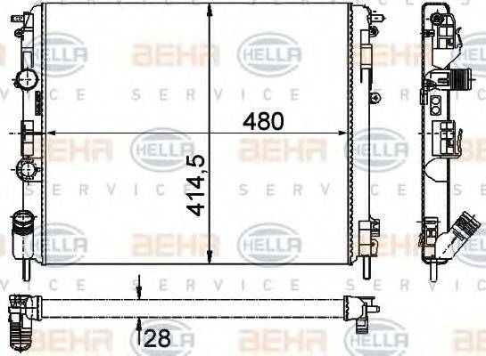 BEHR HELLA SERVICE 8MK376726731 Радіатор, охолодження двигуна