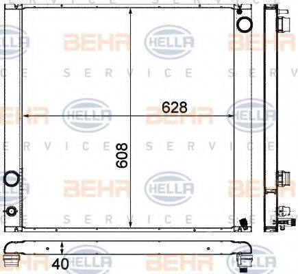 BEHR HELLA SERVICE 8MK376727521 Радіатор, охолодження двигуна