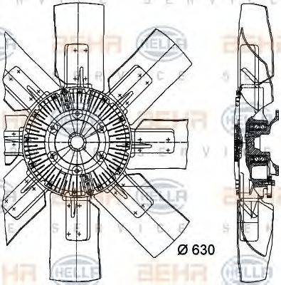 BEHR HELLA SERVICE 8MV376728031 Вентилятор, охолодження двигуна