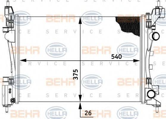 BEHR HELLA SERVICE 8MK376728791 Радіатор, охолодження двигуна