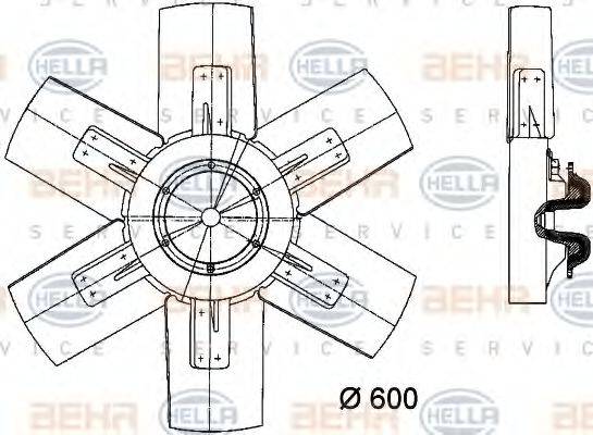 BEHR HELLA SERVICE 8MV376730261 Вентилятор, охолодження двигуна