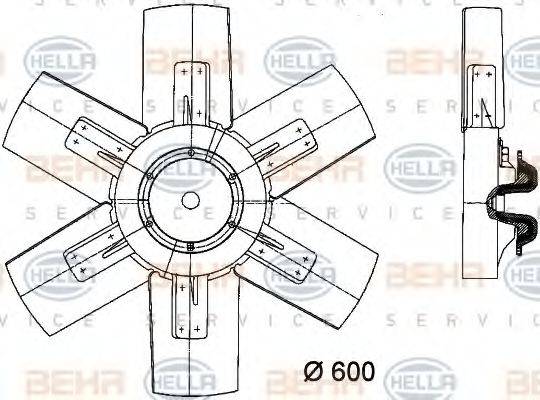 BEHR HELLA SERVICE 8MV376730761 Вентилятор, охолодження двигуна